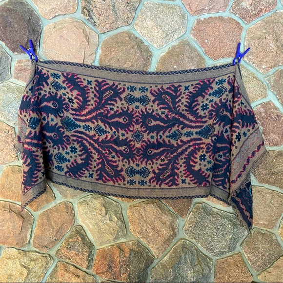 Cotton wool blend pashmina shawl. Reversible. - Picture 6 of 6